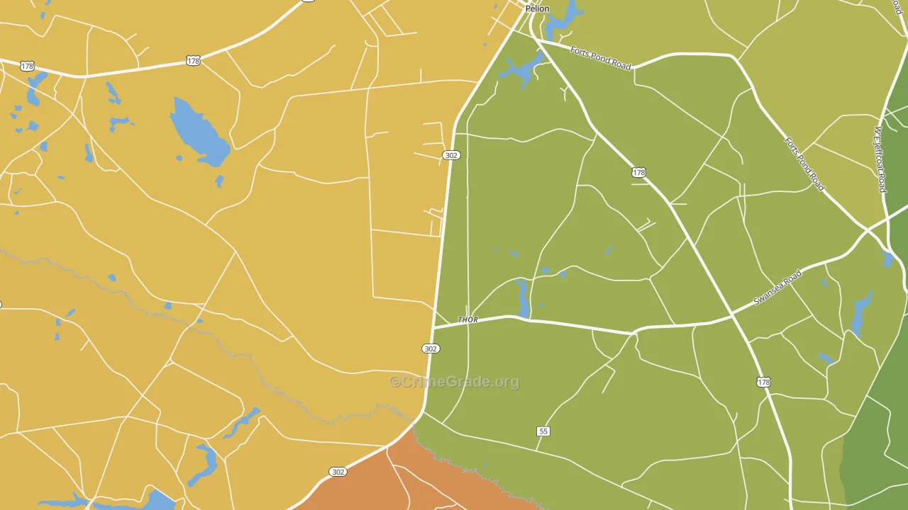 Thor, SC Map of Murder Rates