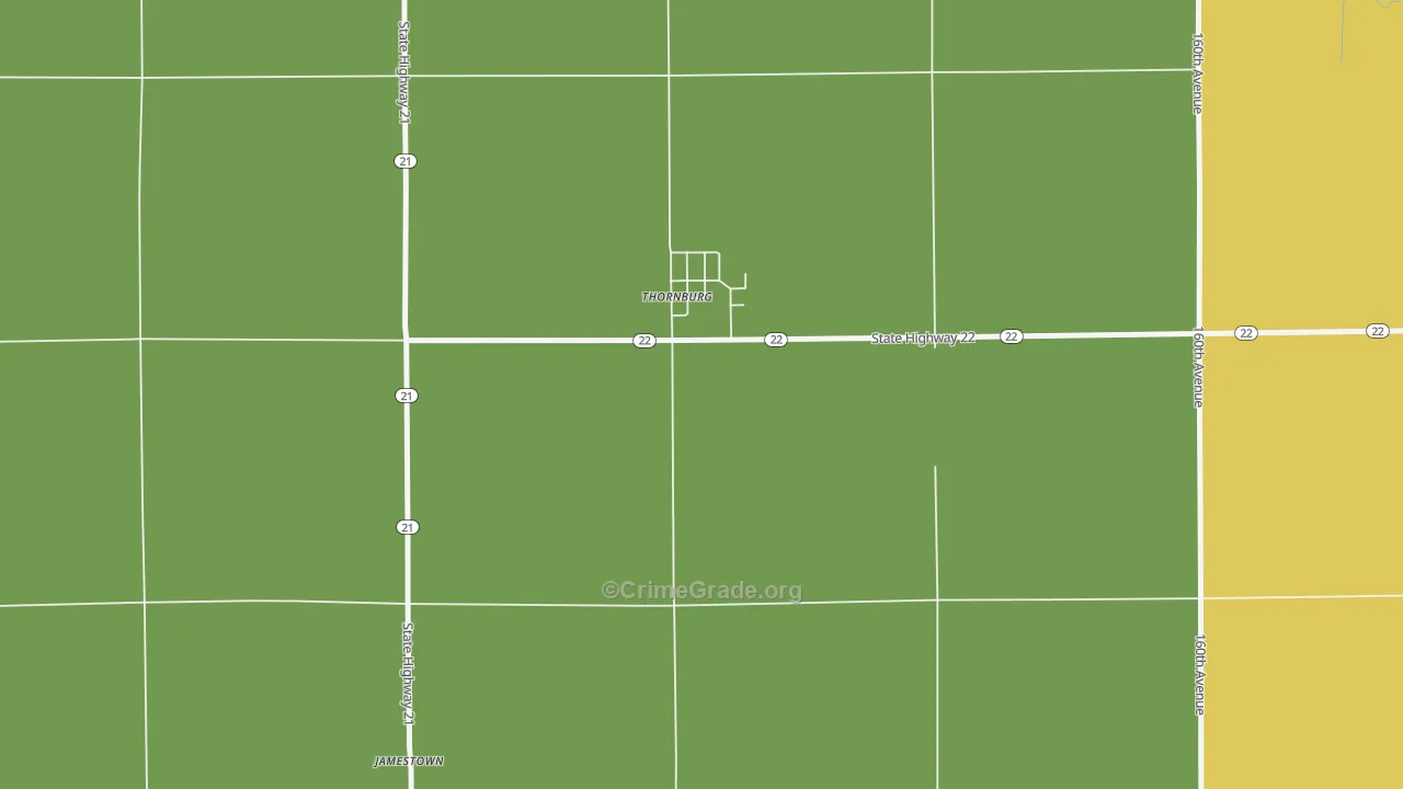 Thornburg, IA Map of Murder Rates
