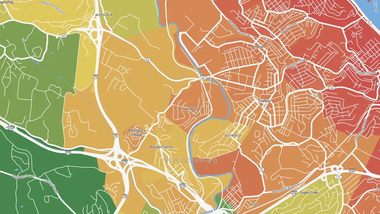 Thornburg, PA Map of Murder Rates