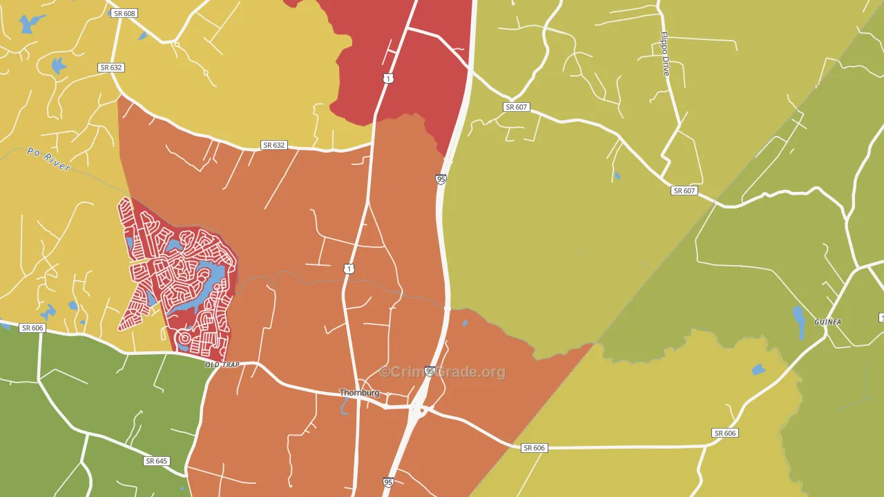Thornburg, VA Map of Murder Rates