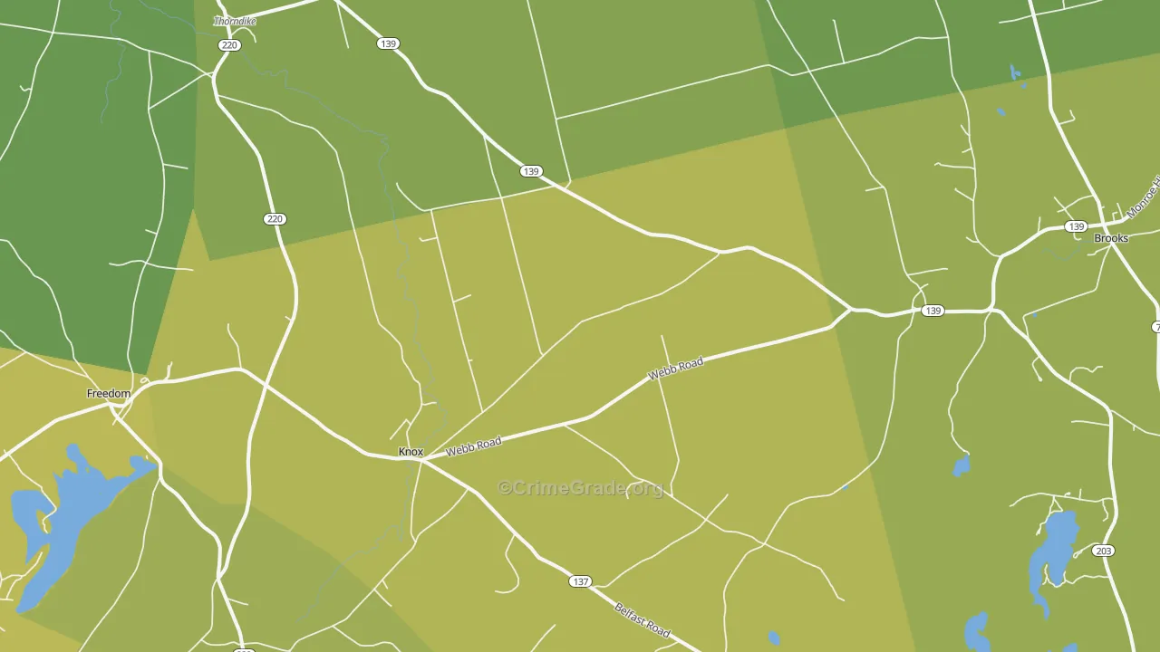 Thorndike, ME Map of Murder Rates