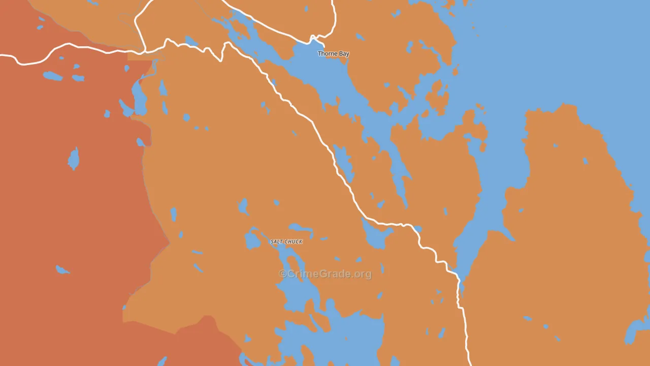 Thorne Bay, AK Map of Murder Rates