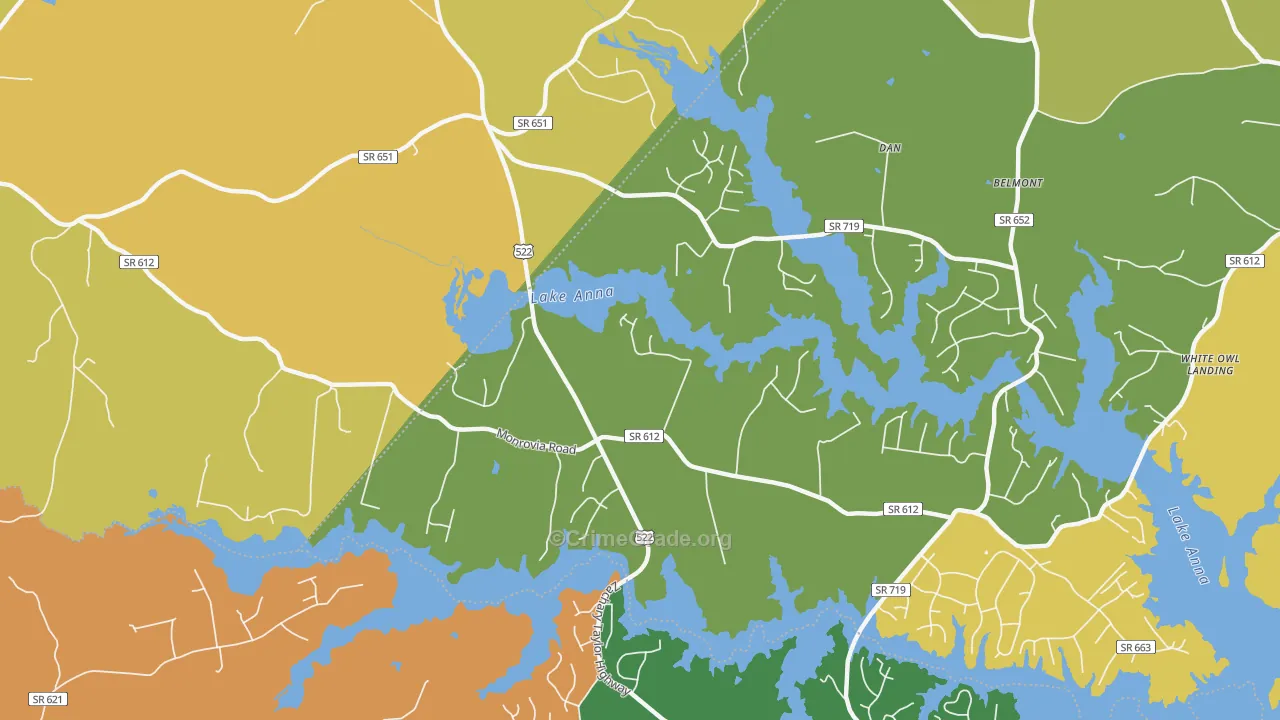 Thornhill, VA Map of Murder Rates