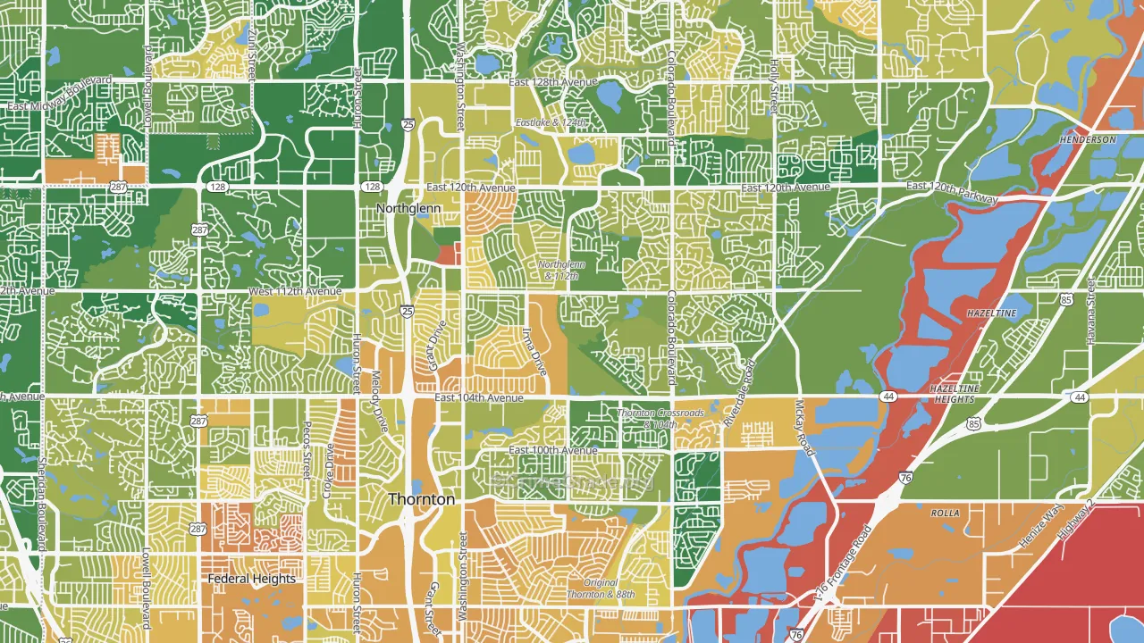 Thornton, CO Map of Murder Rates