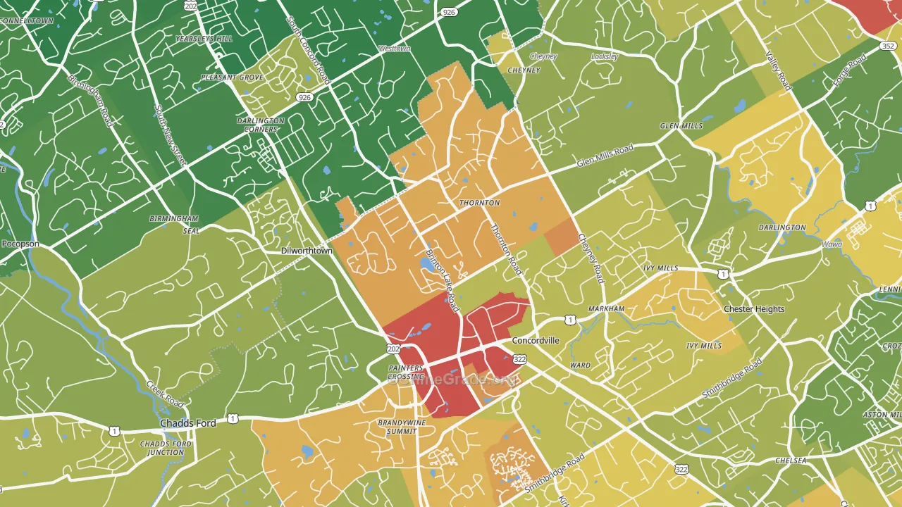 Thornton, PA Map of Murder Rates