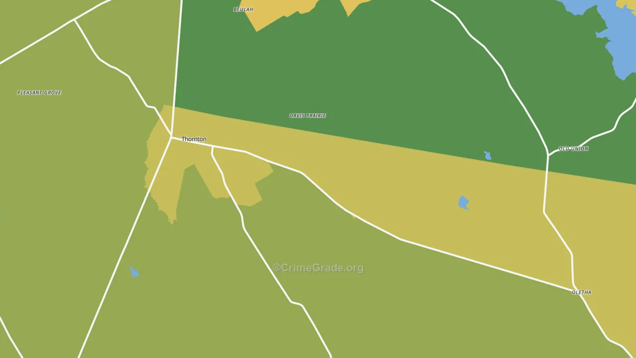 Thornton, TX Map of Murder Rates