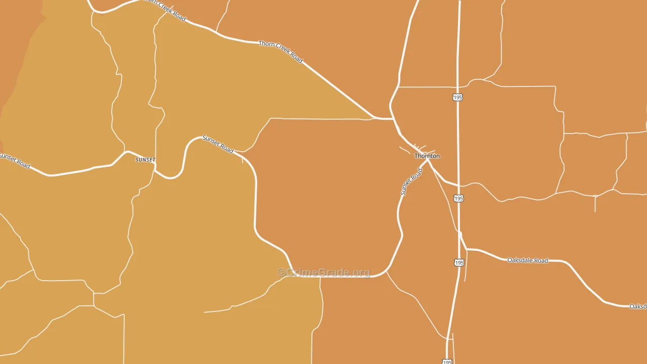 Thornton, WA Map of Murder Rates