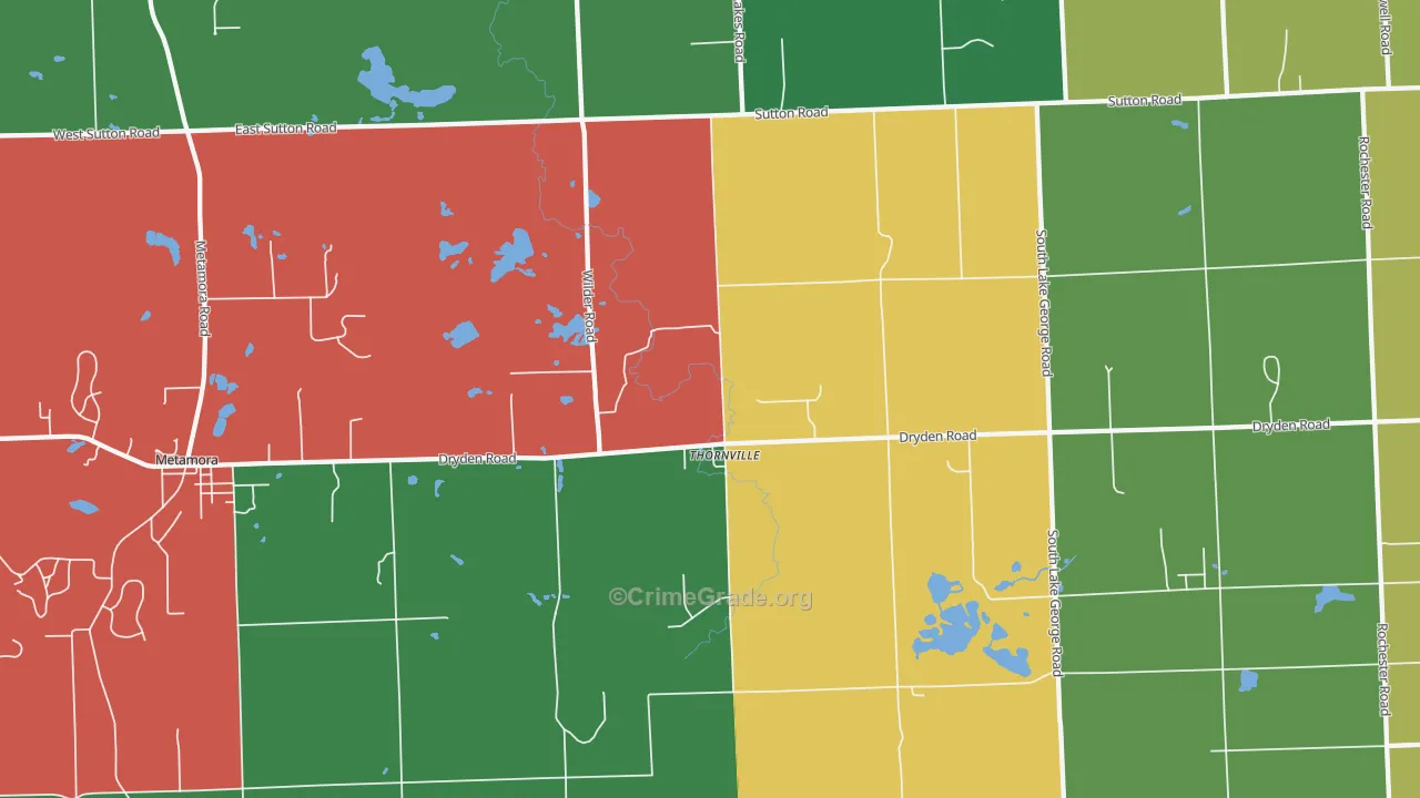 Thornville, MI Map of Murder Rates