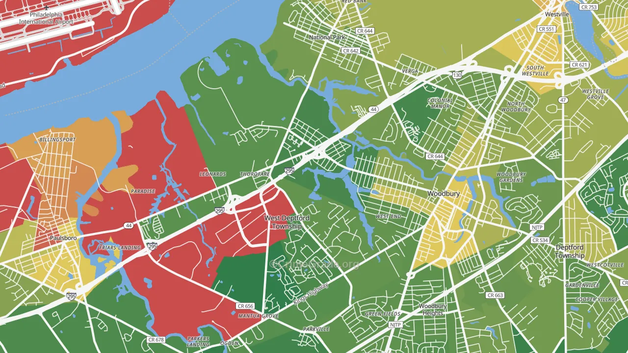 Thorofare, NJ Map of Murder Rates