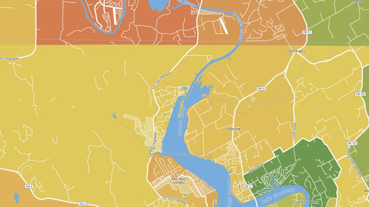 Thorp Spring, TX Map of Murder Rates
