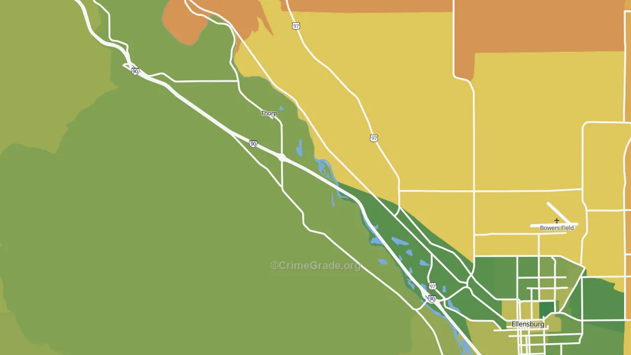 Thorp, WA Map of Murder Rates