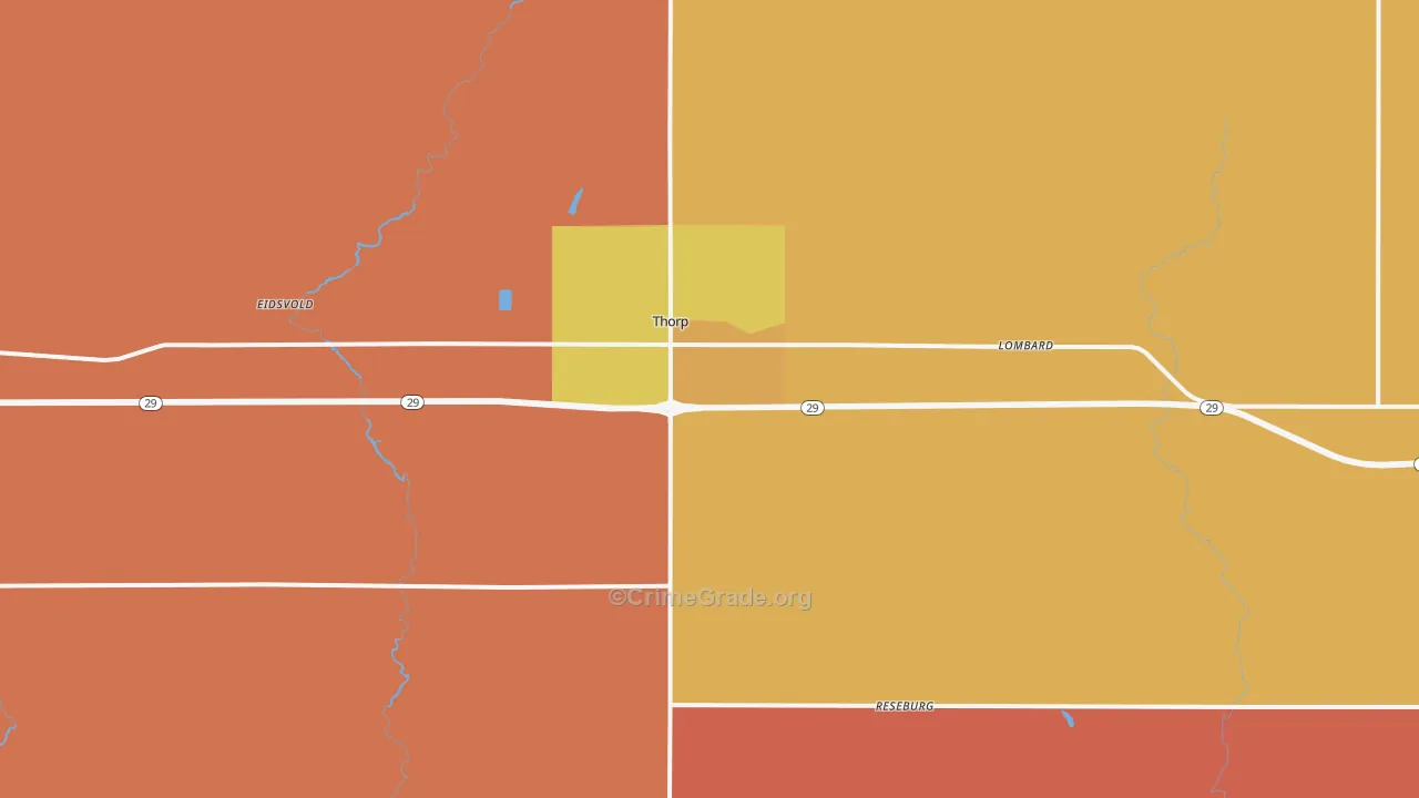 Thorp, WI Map of Murder Rates