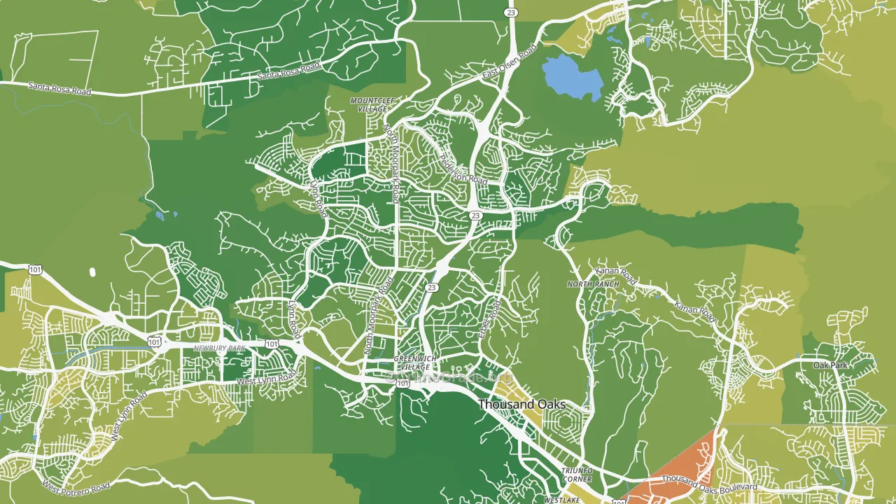 Thousand Oaks, CA Map of Murder Rates
