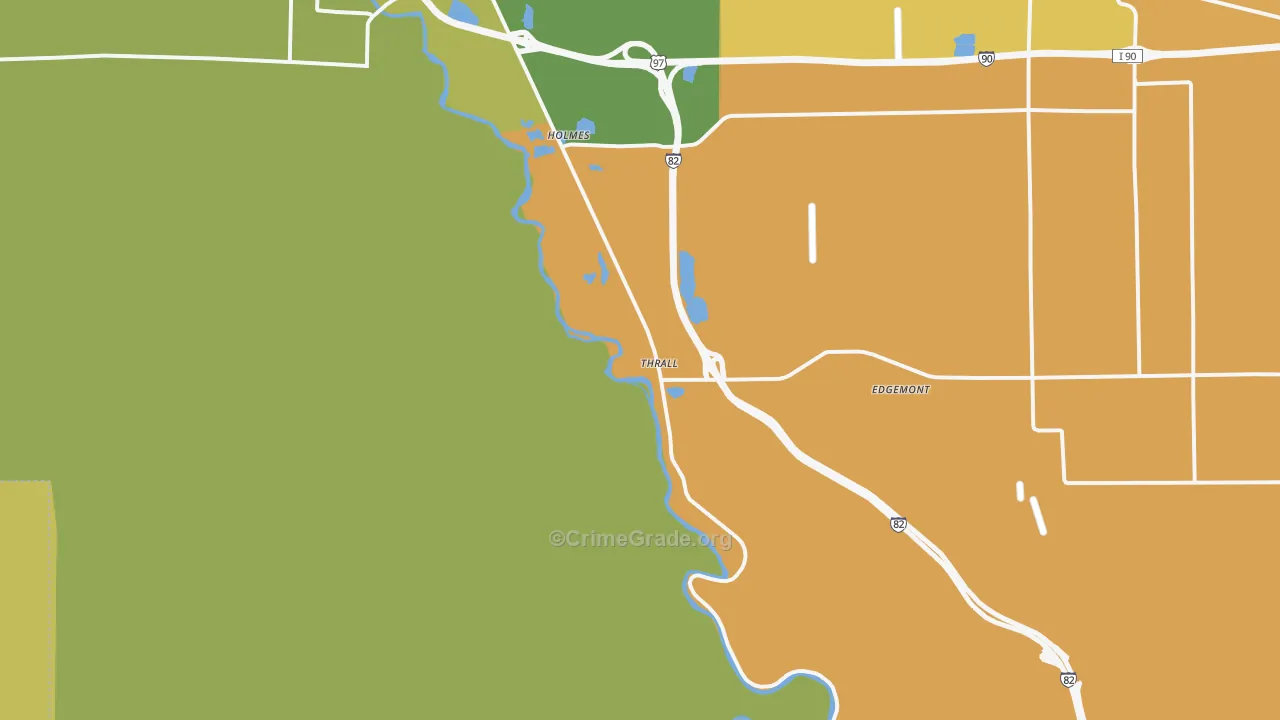 Thrall, WA Map of Murder Rates