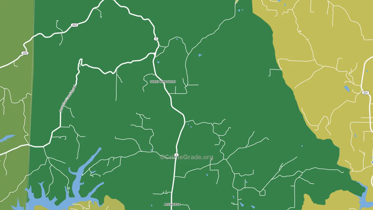 Three Brothers, AR Map of Murder Rates