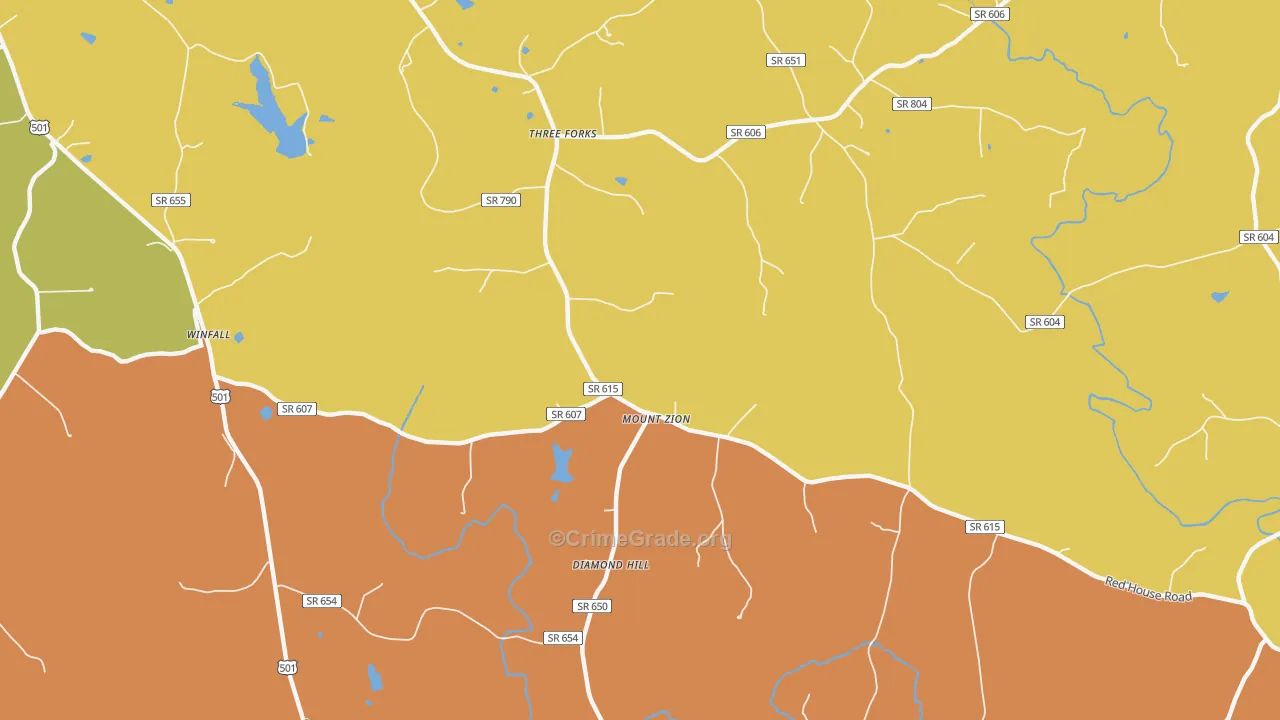 Three Forks, VA Map of Murder Rates
