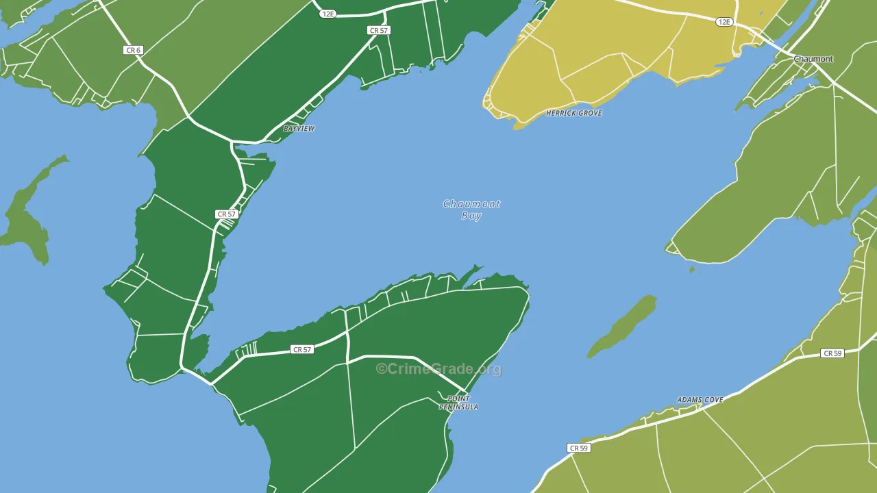 Three Mile Bay, NY Map of Murder Rates