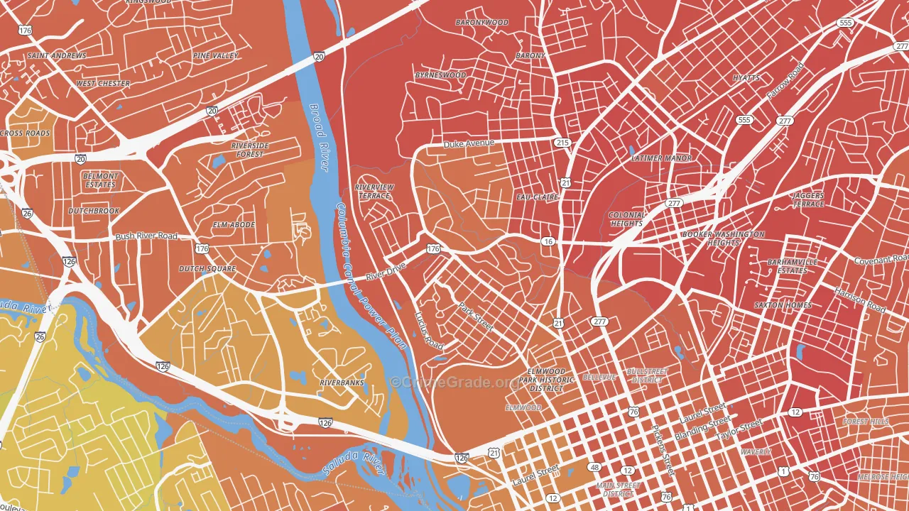 Three Points, Columbia, SC Map of Murder Rates