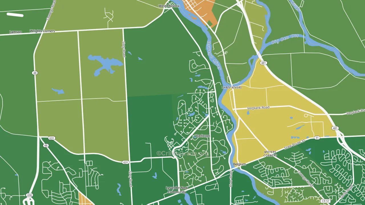 Three Rivers, NY Map of Murder Rates