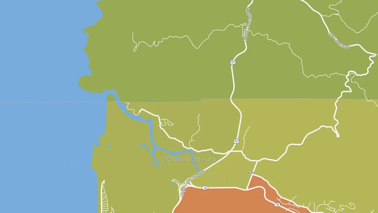 Three Rocks, OR Map of Murder Rates