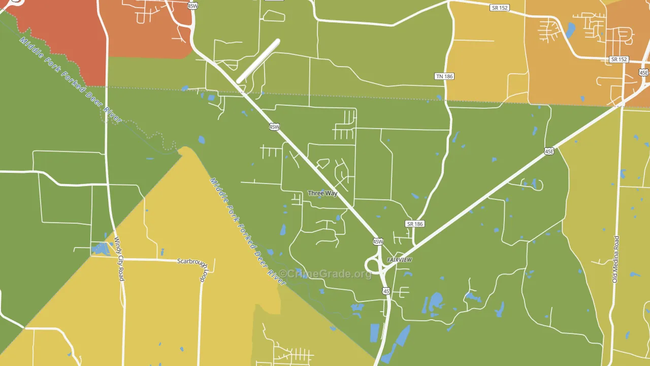 Three Way, TN Map of Murder Rates