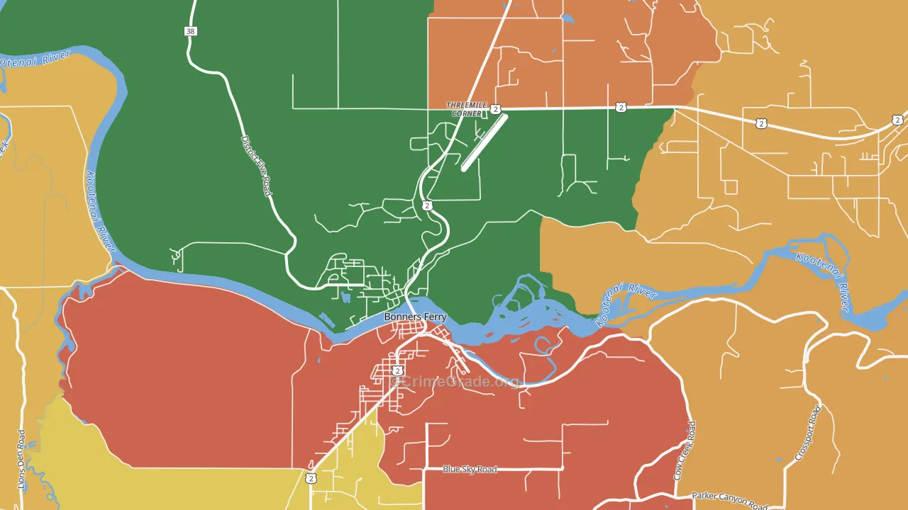 Threemile Corner, ID Map of Murder Rates