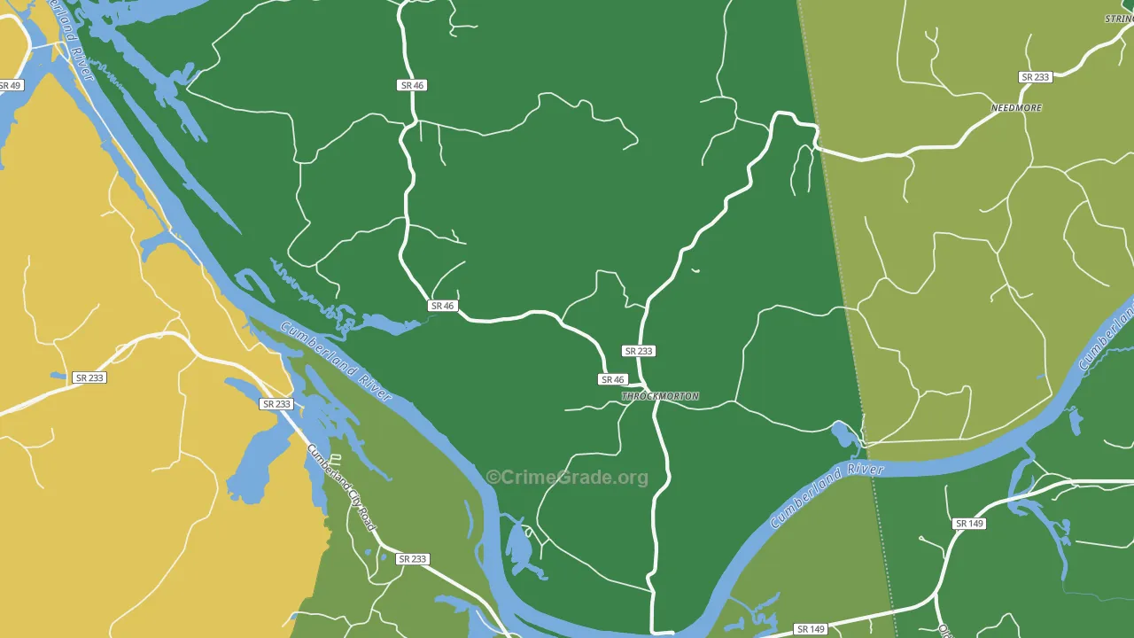Throckmorton, TN Map of Murder Rates