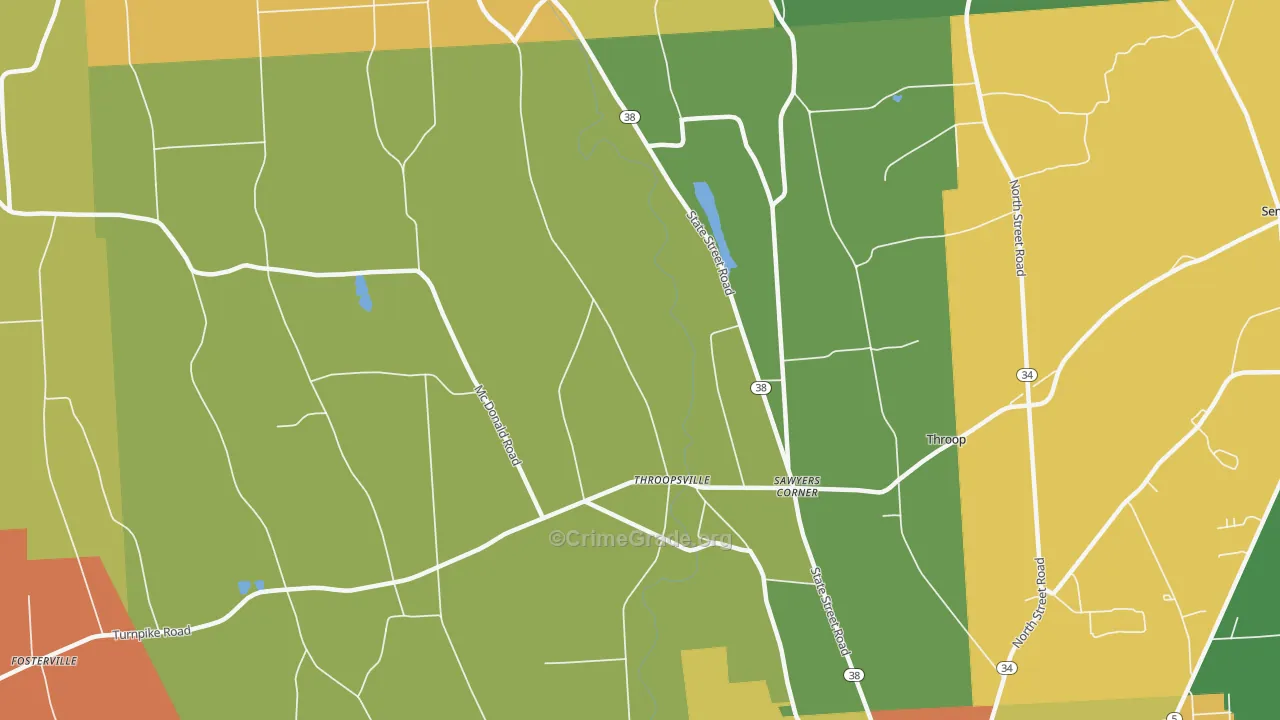Throopsville, NY Map of Murder Rates