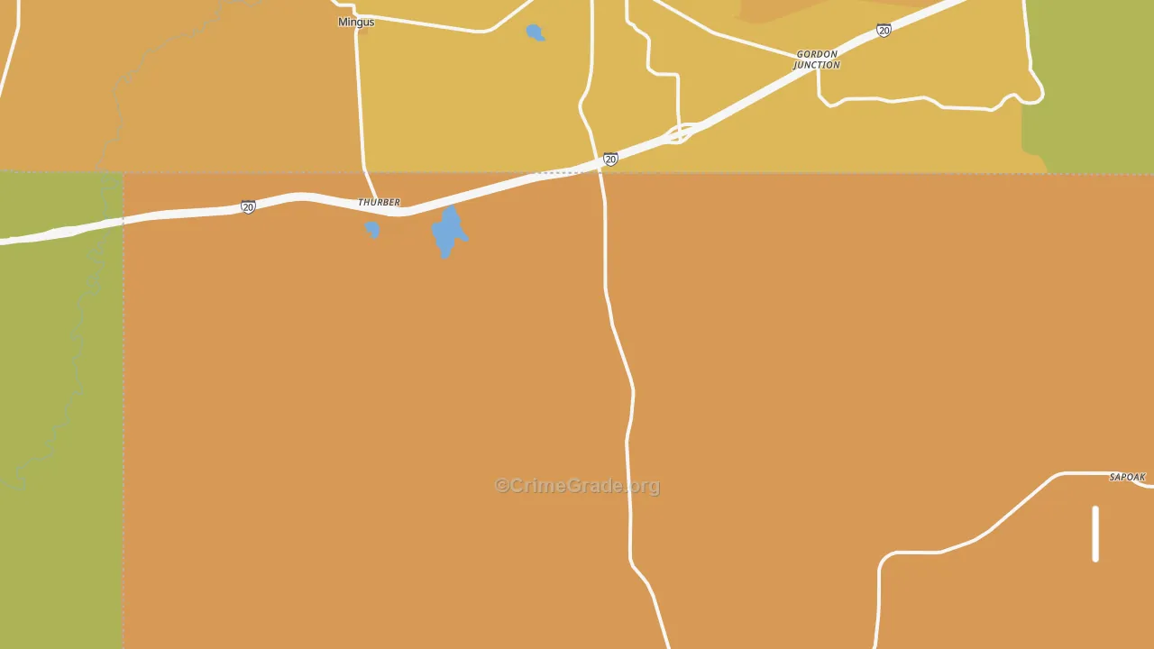 Thurber, TX Map of Murder Rates