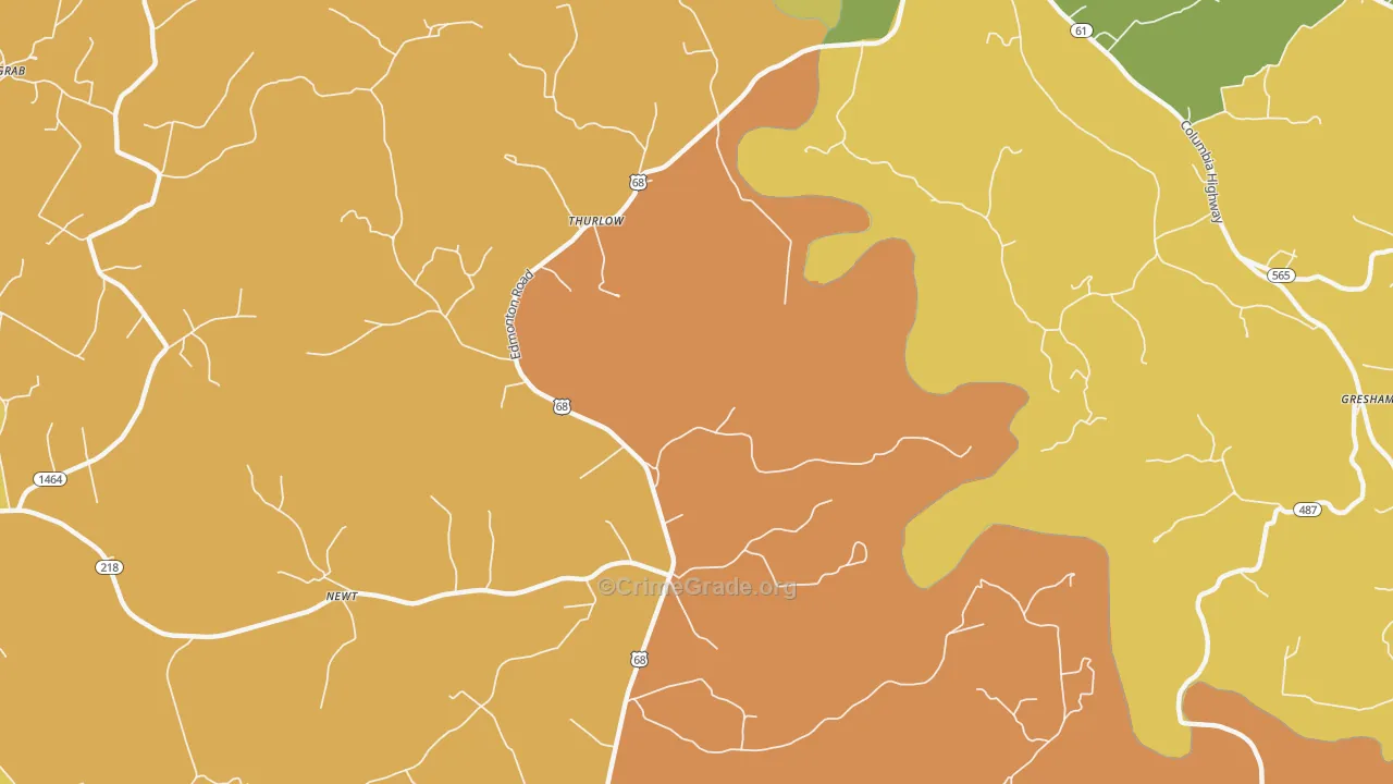 Thurlow, KY Map of Murder Rates