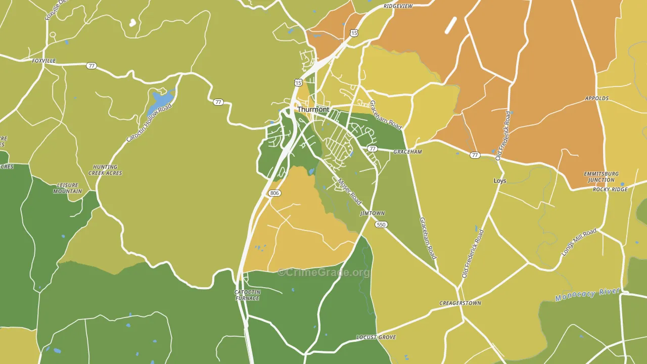Thurmont, MD Map of Murder Rates