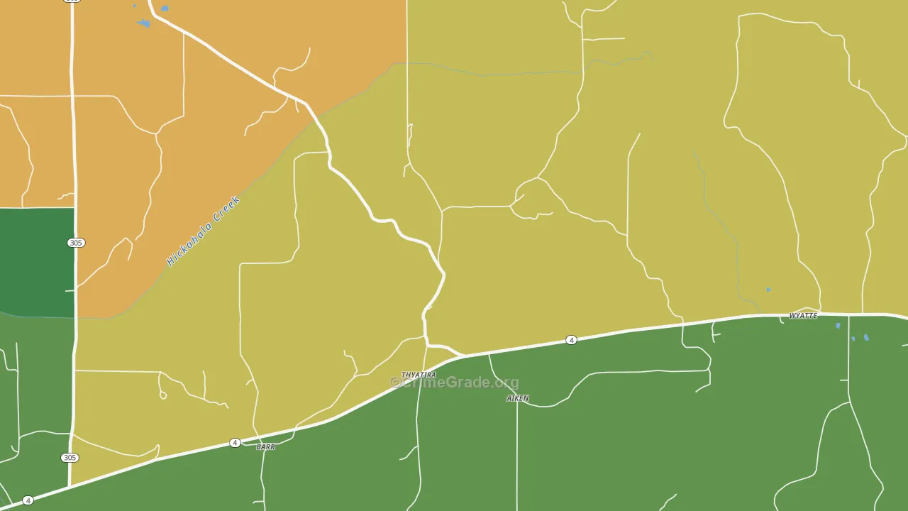 Thyatira, MS Map of Murder Rates