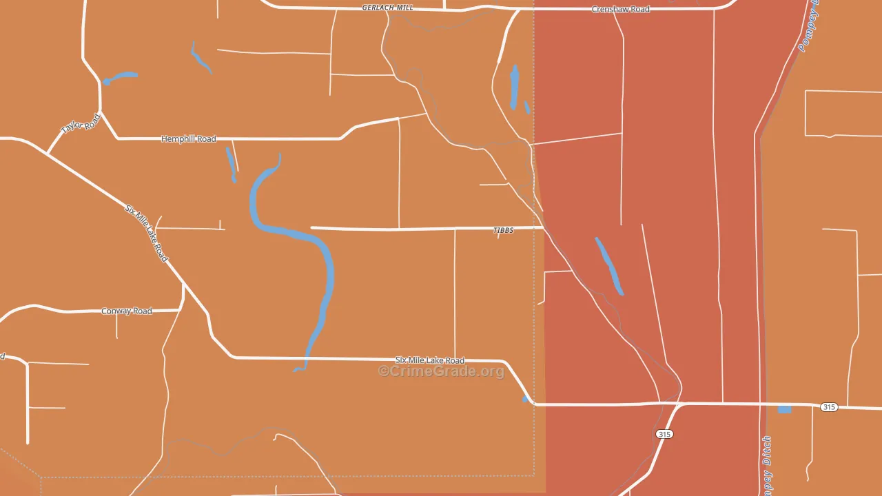Tibbs, MS Map of Murder Rates