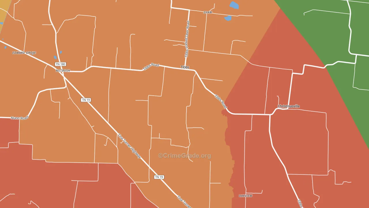 Tibbs, TN Map of Murder Rates