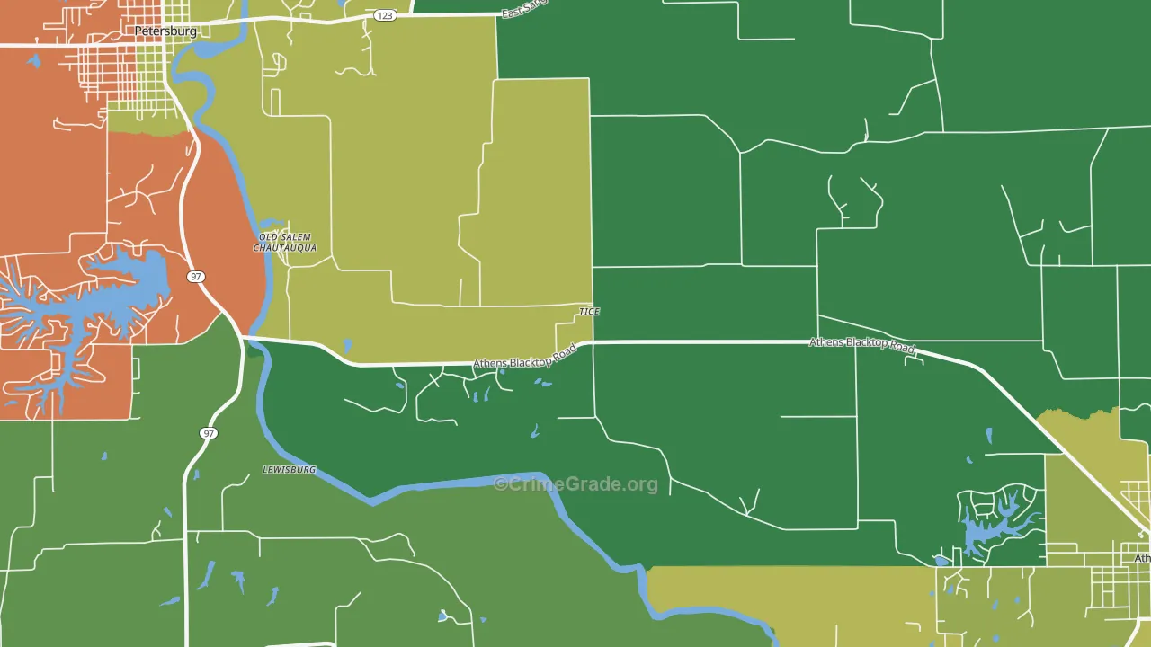 Tice, IL Map of Murder Rates