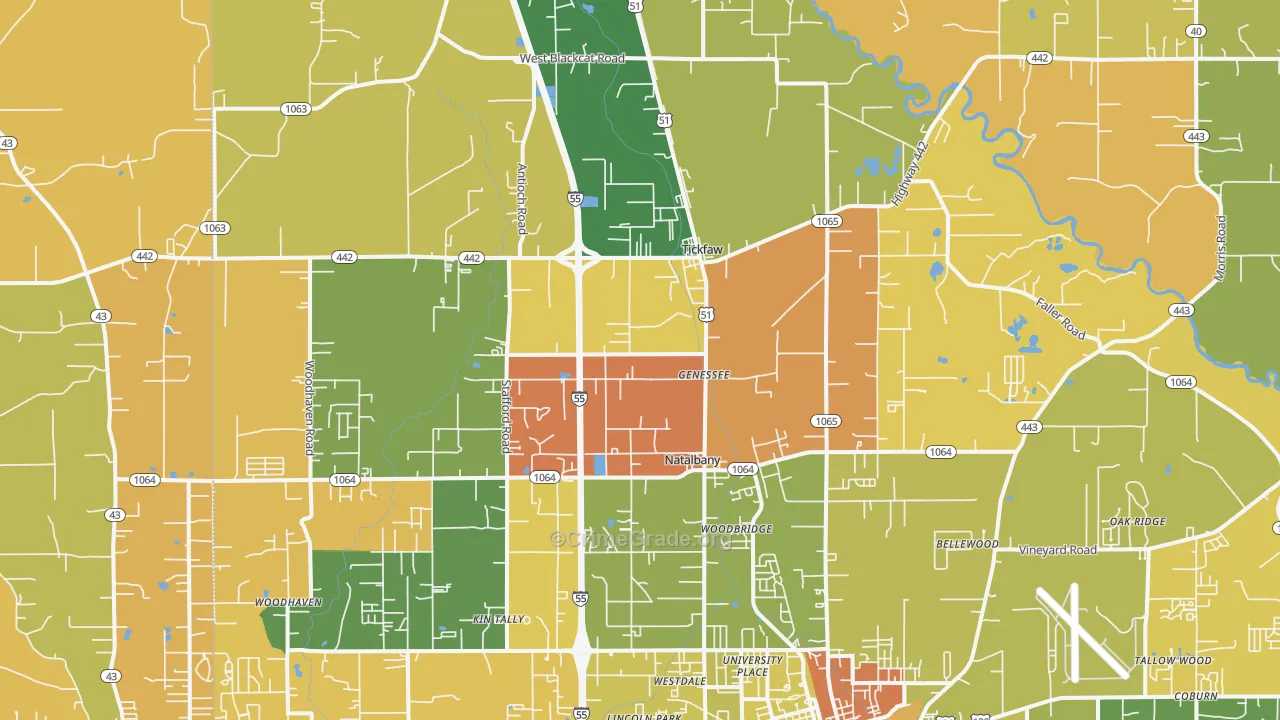 Tickfaw, LA Map of Murder Rates