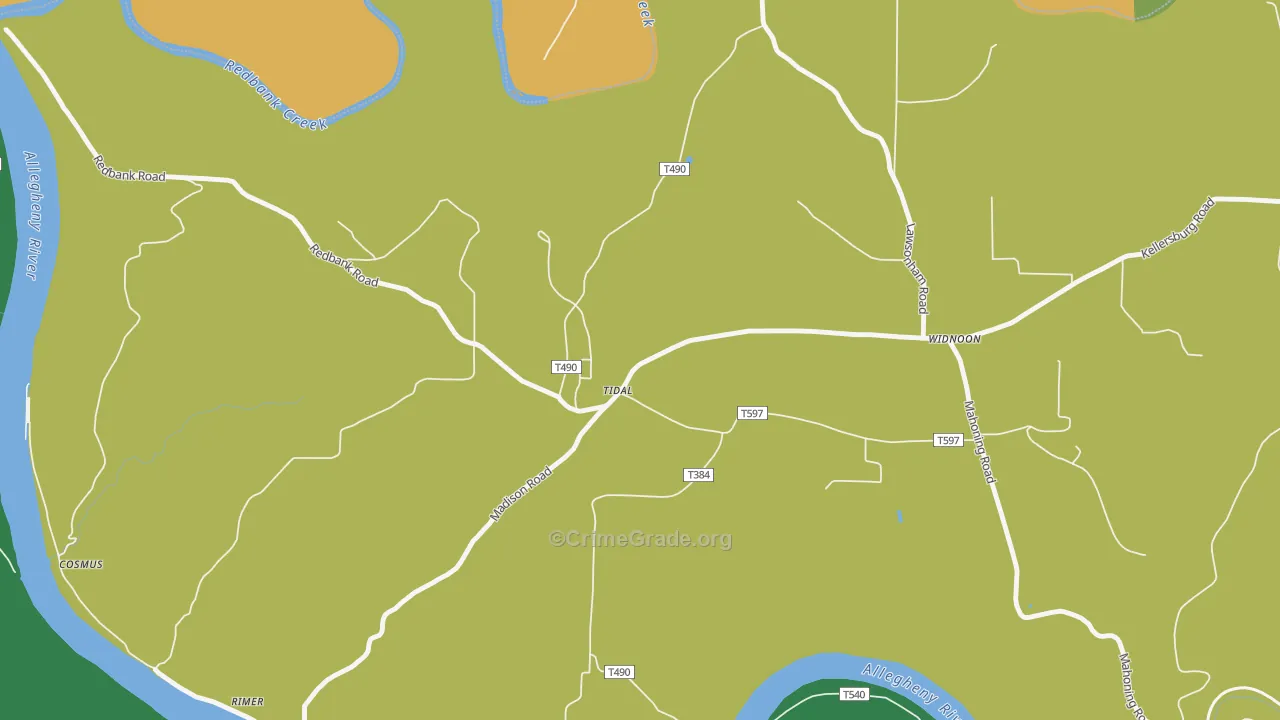 Tidal, PA Map of Murder Rates