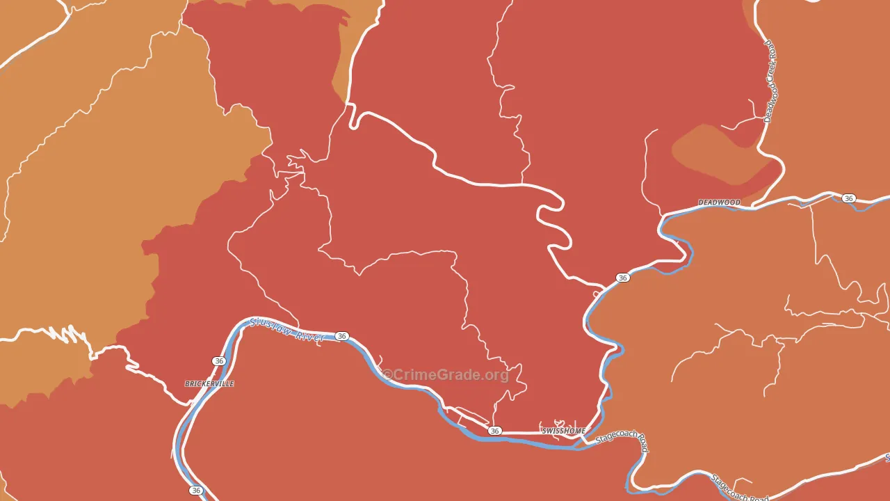 Tide, OR Map of Murder Rates