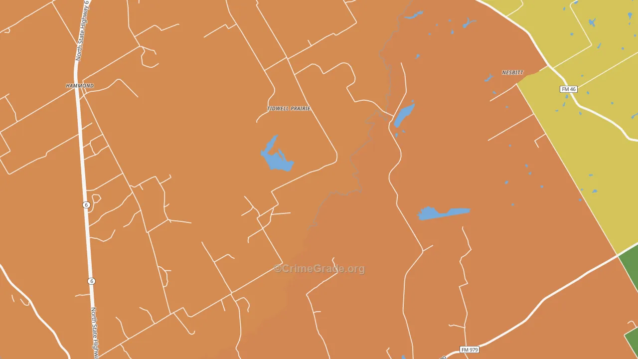 Tidwell Prairie, TX Map of Murder Rates