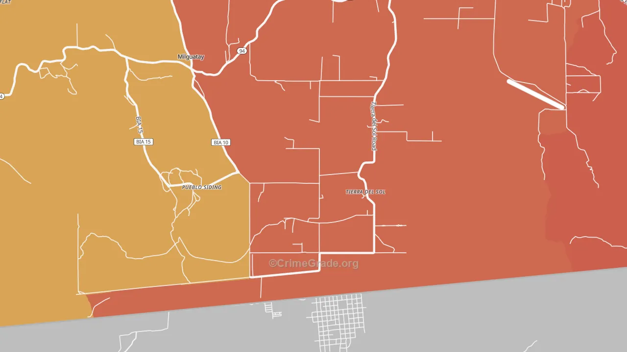 Tierra del Sol, CA Map of Murder Rates