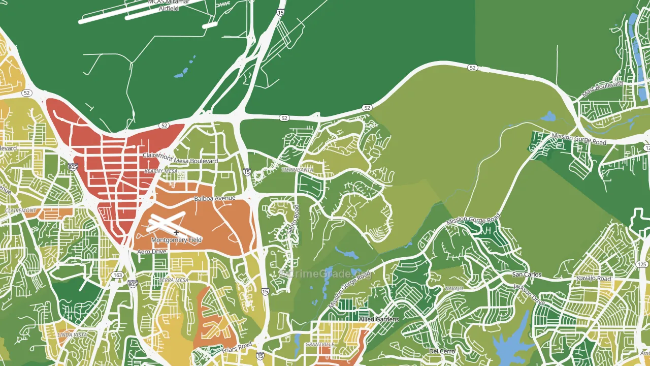 Tierrasanta, San Diego, CA Map of Murder Rates