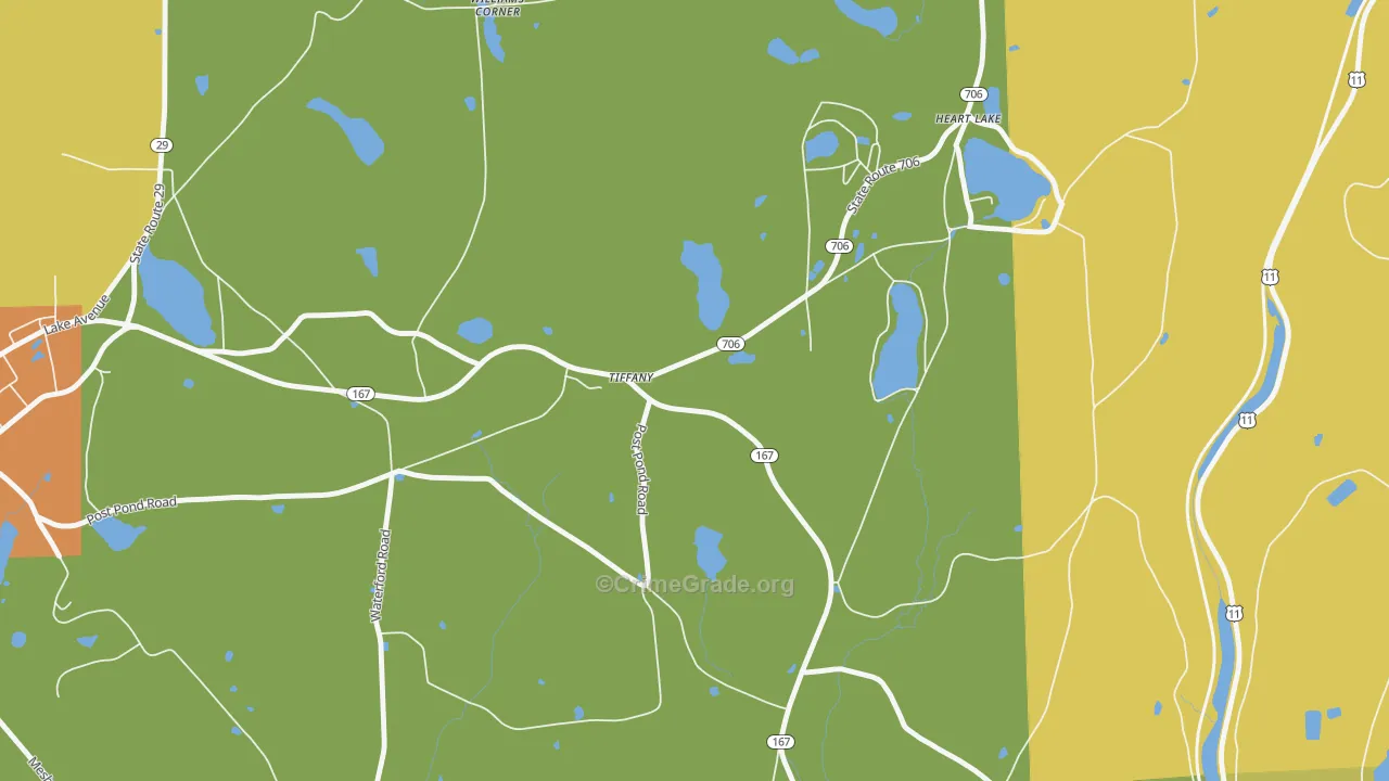 Tiffany, PA Map of Murder Rates