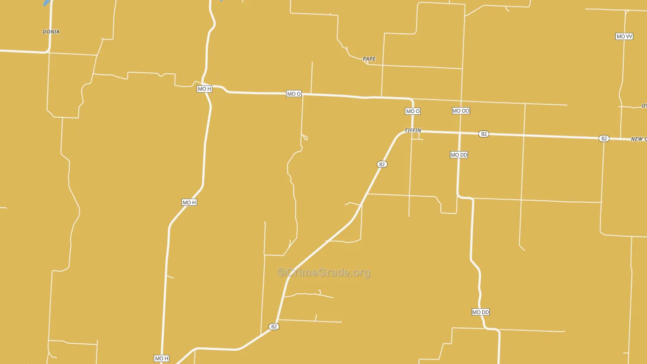 Tiffin, MO Map of Murder Rates