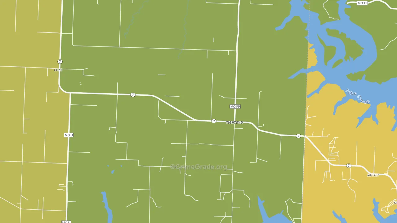 Tightwad, MO Map of Murder Rates