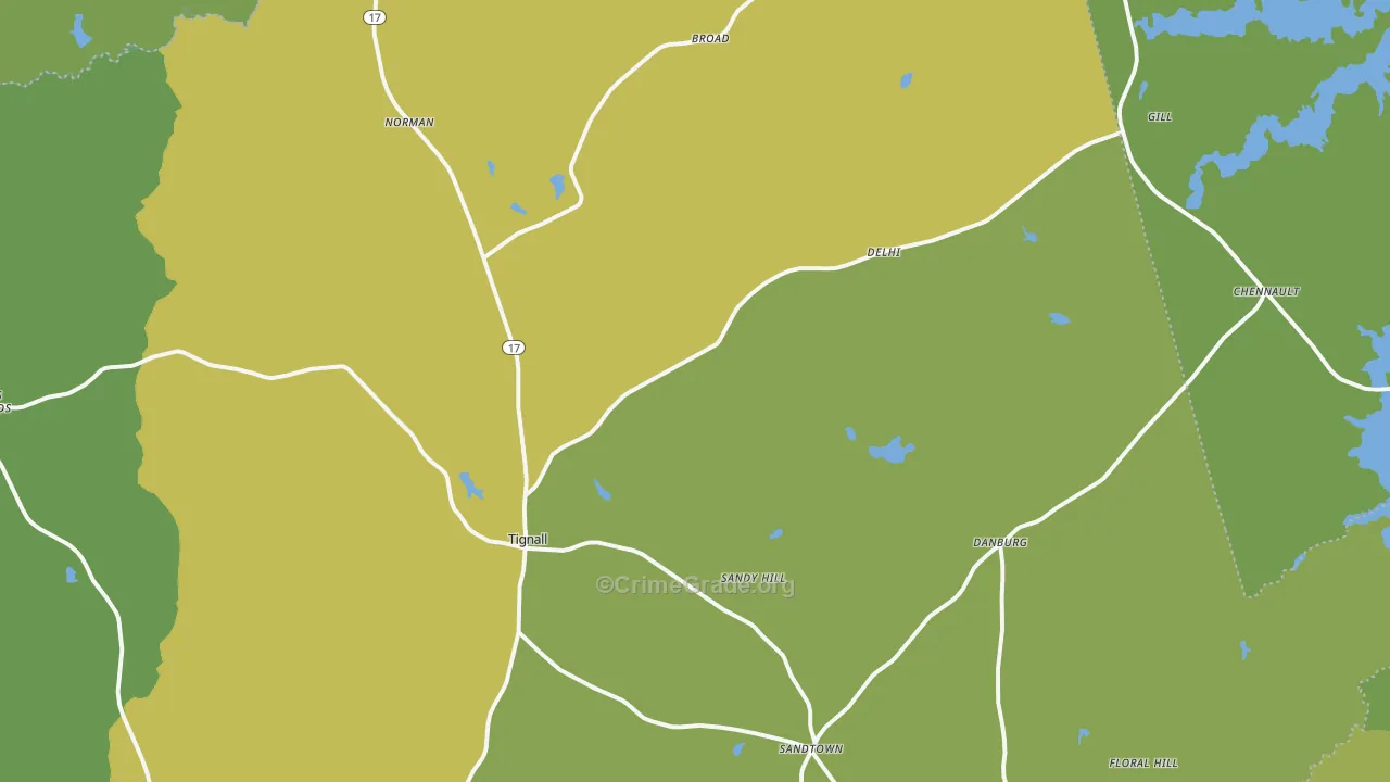 Tignall, GA Map of Murder Rates