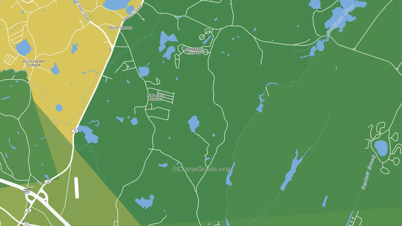 Tihonet, MA Map of Murder Rates
