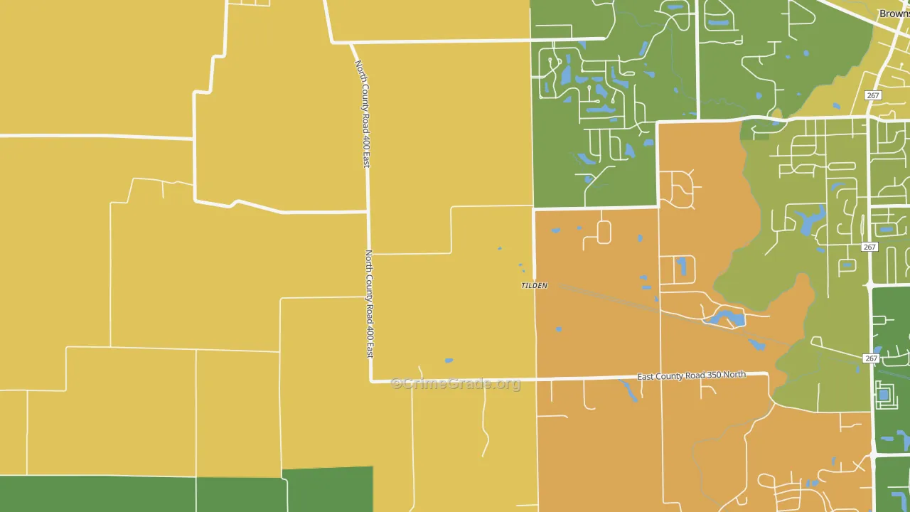 Tilden, IN Map of Murder Rates