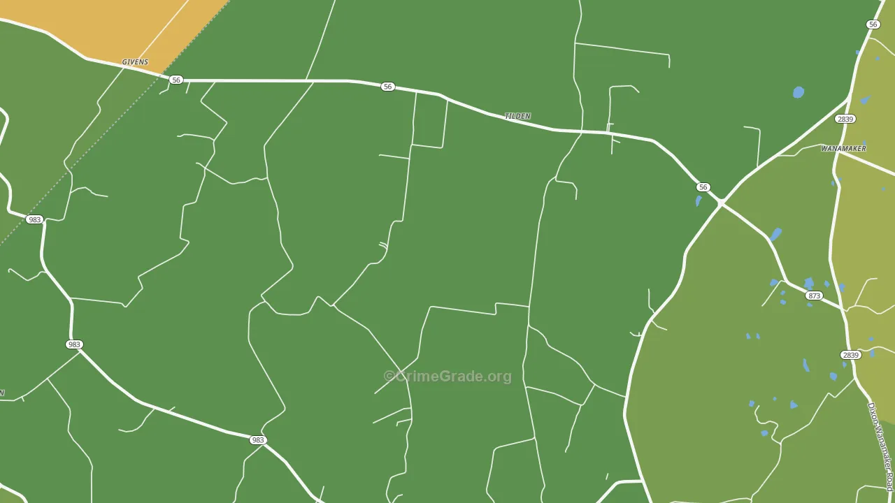 Tilden, KY Map of Murder Rates