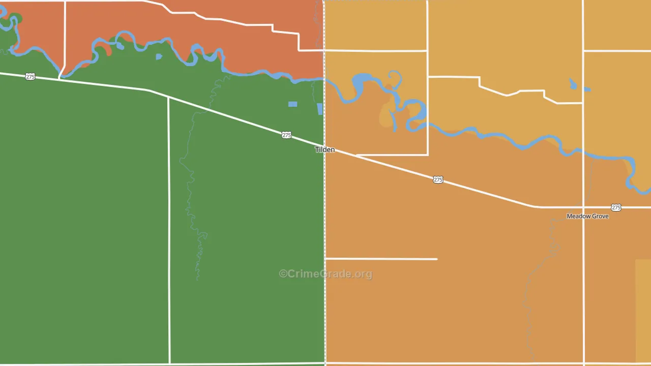 Tilden, NE Map of Murder Rates