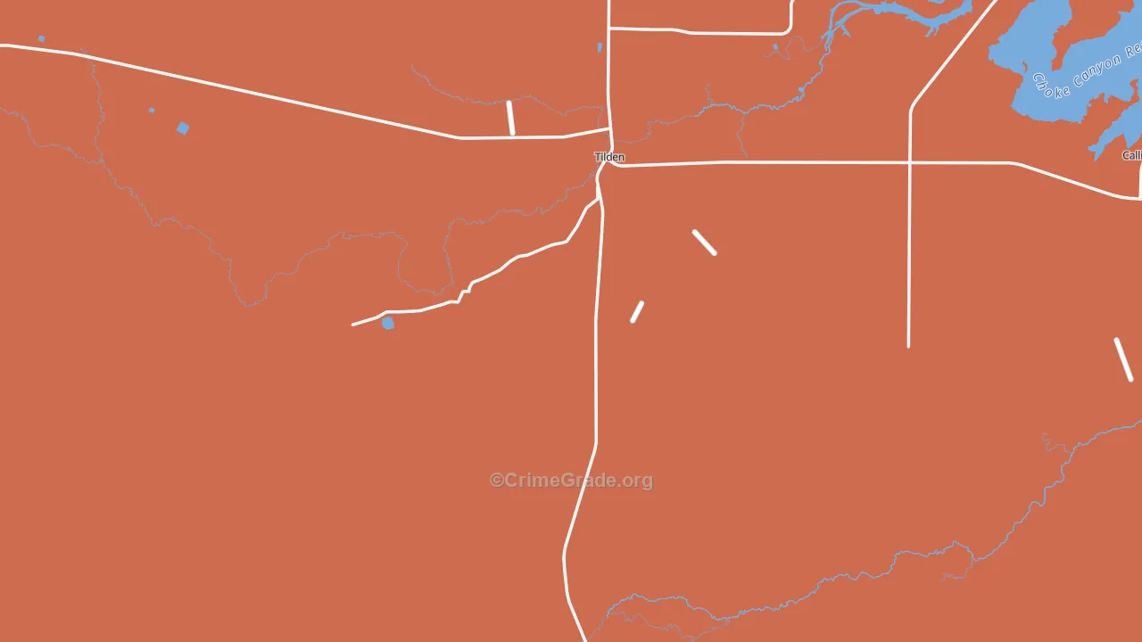 Tilden, TX Map of Murder Rates